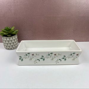 Pfaltzgraff Red Holly Berry Holly White Green Dish Plate